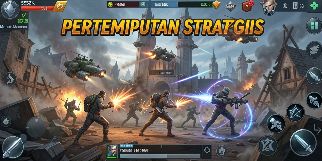 Screenshot menampilkan aksi seru dalam permainan Tower Defense 555ZK.