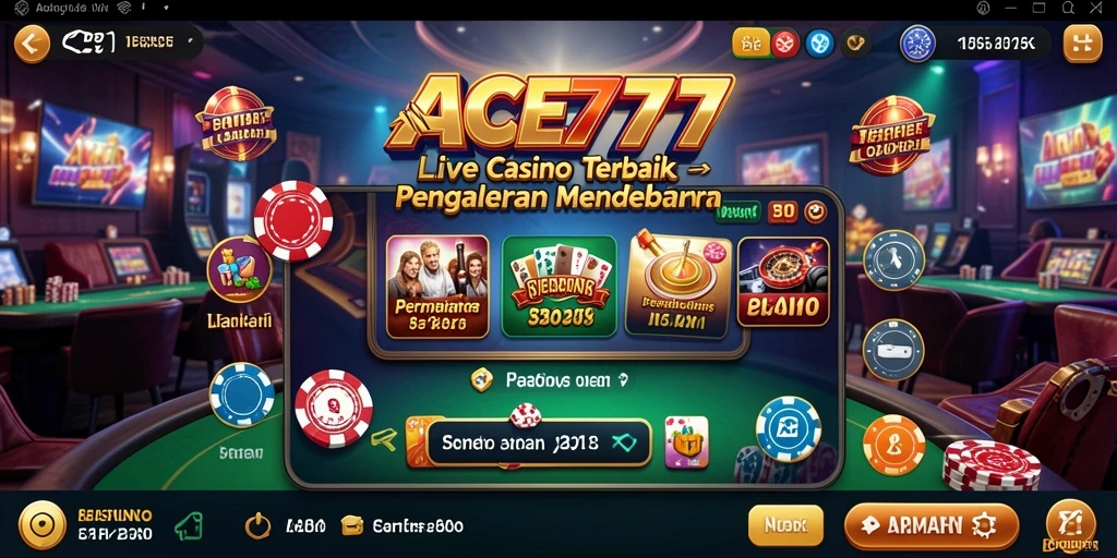 Tampilan nyata gameplay Live Casino dengan dealer langsung di ACE777.