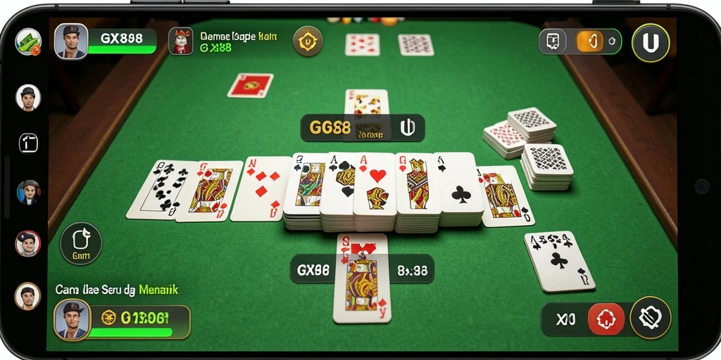 Tampilan gameplay GX88 yang seru dalam permainan Gaple.