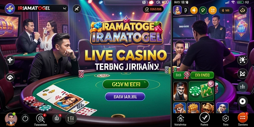 Tampilan gameplay Live Casino yang mengesankan dan interaktif di IRAMATOGEL.